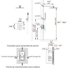 Senlesen Sistema de ducha Negro De Ducha Regadera Para Cuarto De Baño Sistema De Ducha De Lluvia 25*25cm(10 pulgadas) Moderna Ducha Cuadrada De Acero Inoxidable Monomando Para Kit De Ducha - Negro - Ver 7