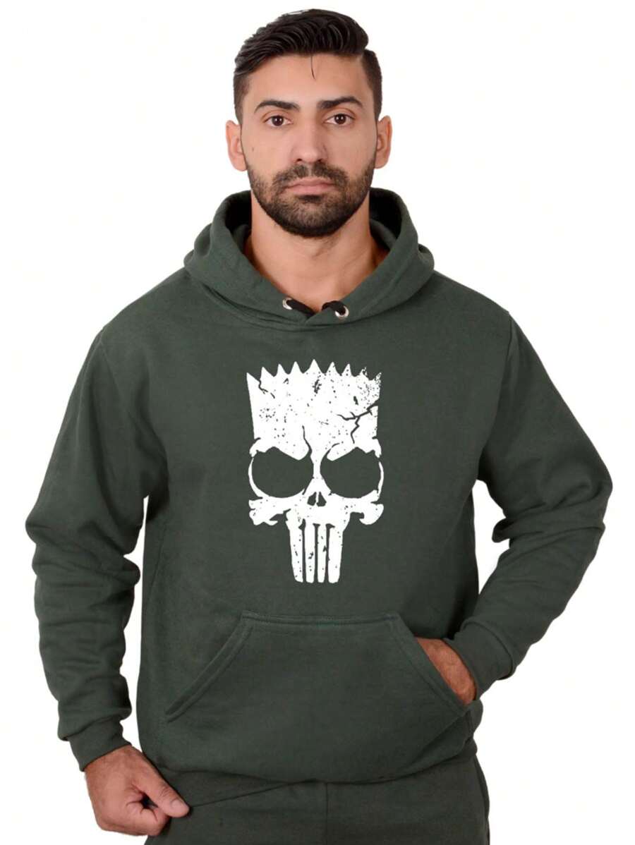 Men Sweatshirts - 墨綠色 - 查看 1