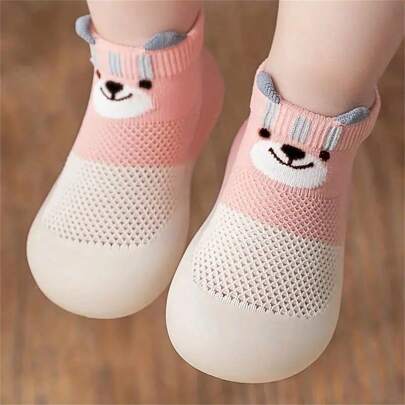1pair Cartoon Baby Learning Shoes Socks, Indoor Non-slip Socks
