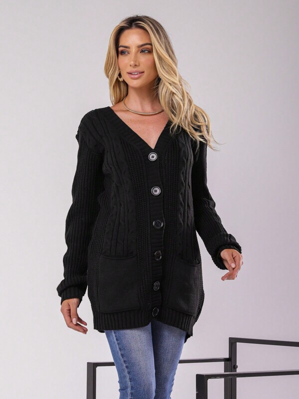 Cardigans femininos de Suéter tecido quente e marcio inverno/social /dia dia /chic/casaco/mulher/classica/estilosa/sobretudo /maxi cardigan