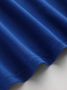 Young Boy Fashionable And Street Style Letter And Coconut Tree Print T-Shirt For Spring And Summer - Blue - View 5