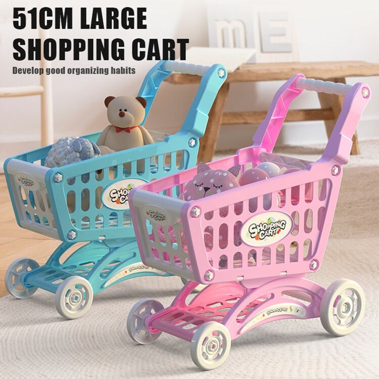 Toy Shopping Cart With Sturdy Frame Toddler Shopping Cart Pretend Grocery Cart Supermarket Pretend Play Shopping Cart For Kids Ages 3 SHEIN USA