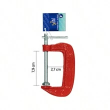 Kit 4 Grampos Sargento Tipo C 2" 3" 4" 6" Marcenaria Aço Metal Profissional - Vermelho - Visão 6