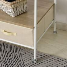 HOMCOM Entrance Coat Rack Rail Clothes Stand Garment Storage Hanger Shelf   Organiser 2 Drawers - White - View 10