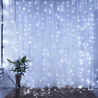 Luces de cortina de ventana de hadas, 300/200/100 LED Decoración del hogar Luz de cadena [8 modos y resistente al agua] Para Halloween Navidad Boda Fiesta Exterior Interior Dormitorio Luces exteriores Luces de hadas Decoración navideña, Luces navideñas, Luces de hadas