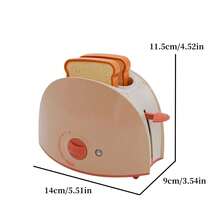 Mini Children's Kitchen Toy Set, Pretend Play Kitchen Toys Including Coffee Maker, Toaster, Mixer, Juicer, Washing Machine, Water Dispenser, Vacuum Cleaner And Oven, With Realistic Light And Sound Effects, Suitable For Kids Age 3+ - Bread Machine - View 6