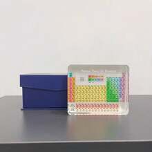 1入組k9水晶元素週期表教育工具,含真實元素3.94in/10cm化學元素週期表桌上裝飾品,包括真實元素樣本,工藝裝飾教學工具禮物,適用於教師,化學愛好者 - 彩色 - 查看 5