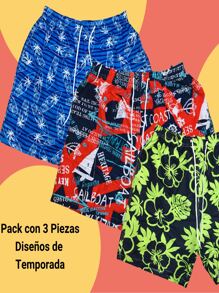 traje de baño  de playa para hombre SET 3 PIEZAS - Multicolor - Ver 3