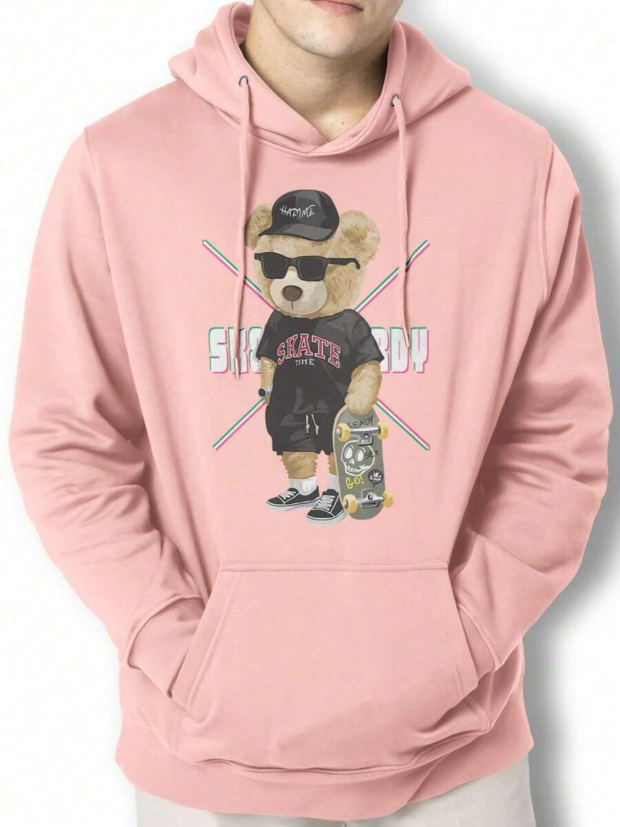 Men Hoodies - Màu Hồng baby - Xem 1