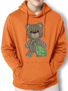 Men Hoodies - 橘色 - 查看 1