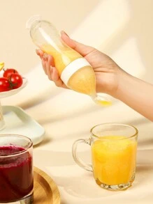 1pc 90ml Baby Milk Bottle With Spoon For Rice Paste Feeding, Including A Silicone Feeding Spoon, A Suction Spoon, And A Pp Box For Sanitray Storage