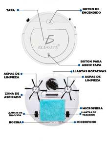 Robot De Barrido Inteligente Recargable Blanco Limpiadora - Blanco - Ver 3