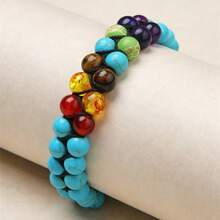 1 Miếng Nhiều màu Có thể điều chỉnh Bện Yoga Năng lượng Đá núi lửa Kết cườm Tình bạn Vòng tay , Thích hợp Đối với bờ biển Kỳ nghỉ Thiền Và Năng lượng Chữa bệnh Của phụ nữ Mặc hàng ngày - vòng tay pha lê - Xem 16