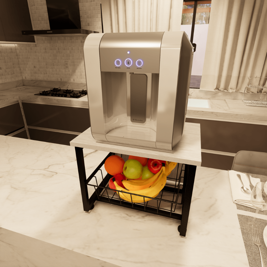 Fruteira Para Bancada Mesa Preto