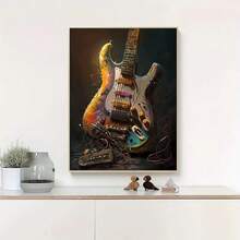 1 Miếng Đàn ghi ta Áp phích - Điện lực Đàn ghi ta Mẫu Tranh Canvas Nghệ Thuật Treo Tường Đối với Âm nhạc Cửa hàng , Phòng ngủ , Phòng khách - Nhà  Đồ trang trí , Khung trang trí - Nhiều màu - Xem 2