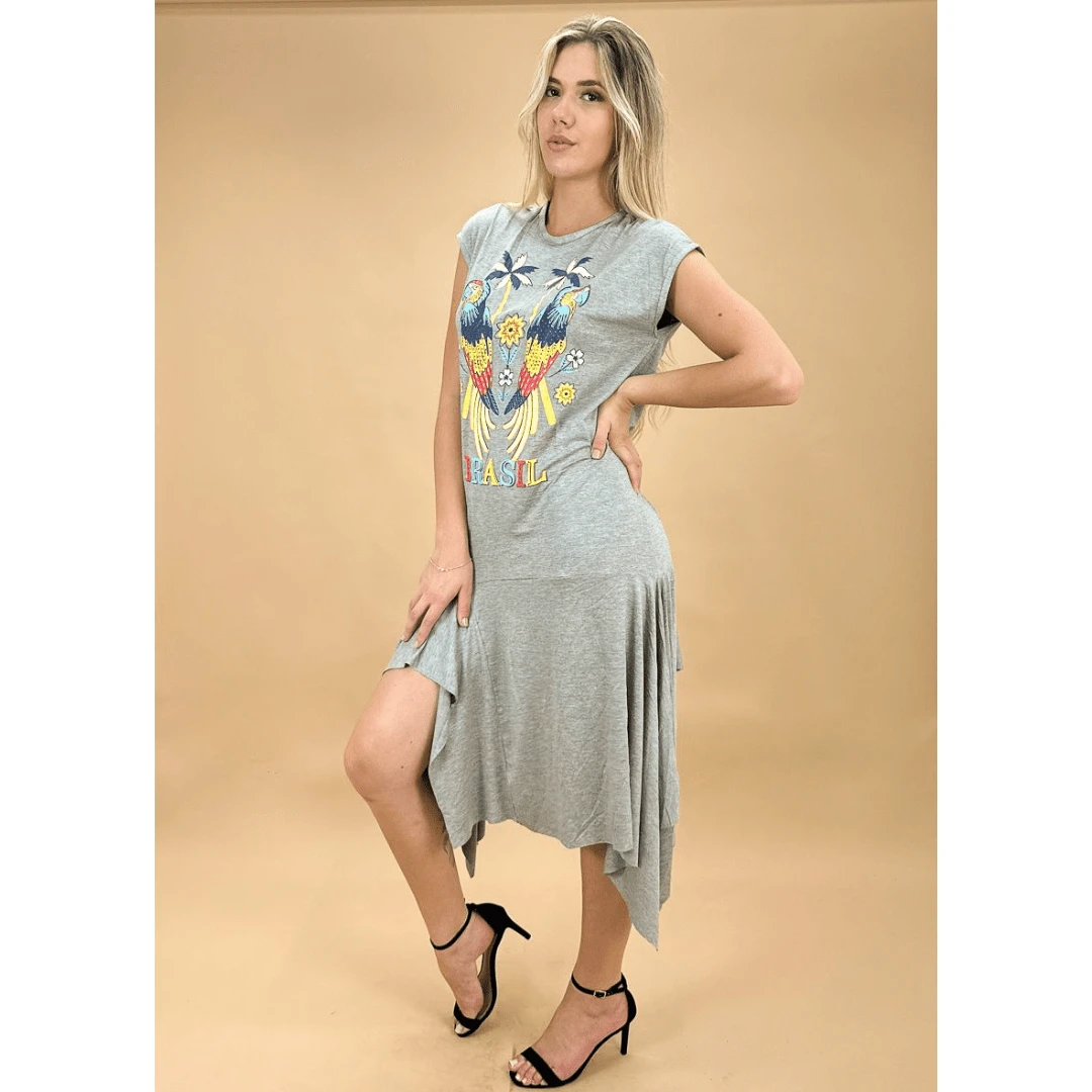 Women Dresses - 混合灰 - 查看 1