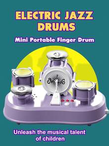 Fingertip Jazz Drums Finger Touch Mini Percussion Musical Instrument Creative Micro Drum, Music Toy - Purple - View 3