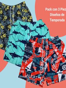 traje de baño  de playa para hombre SET 3 PIEZAS - Multicolor - Ver 1