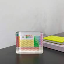 1入組k9水晶元素週期表教育工具,含真實元素3.94in/10cm化學元素週期表桌上裝飾品,包括真實元素樣本,工藝裝飾教學工具禮物,適用於教師,化學愛好者 - 彩色 - 查看 6