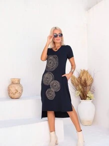 Women Dresses - 藏蓝色 - 查看 3