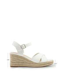 Women's Platform Wedges Sandals Espadrille Dressy Casual Summer Comfortable High Heeled With Adjustable Buckle Shoes - 白色 - 查看 6