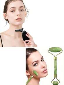 Neck Double Chin Reducer Massager, With Cold Roller - Black and White - View 4