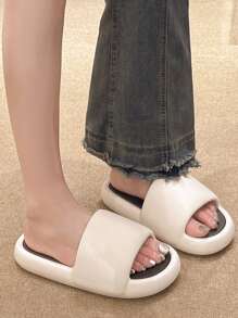 Của phụ nữ Siêu Nhẹ Độ co giãn Cao EVA Dép đi trong nhà , Mùa hè Thiết kế đơn giản Siêu dày Đế Trong nhà Mềm mại Chống mùi hôi Chống trượt Nhà  Ký túc xá Phòng tắm Tất cả các mùa Đế dày Dép xăng đan Nữ Siêu Dễ thương Cá nhân hóa Sinh viên Ngoài trời Có thể đeo được Giải trí Linh hoạt Quý cô Cặp đôi Dép đi trong nhà , Nam - E08(Trắng) - Xem 1