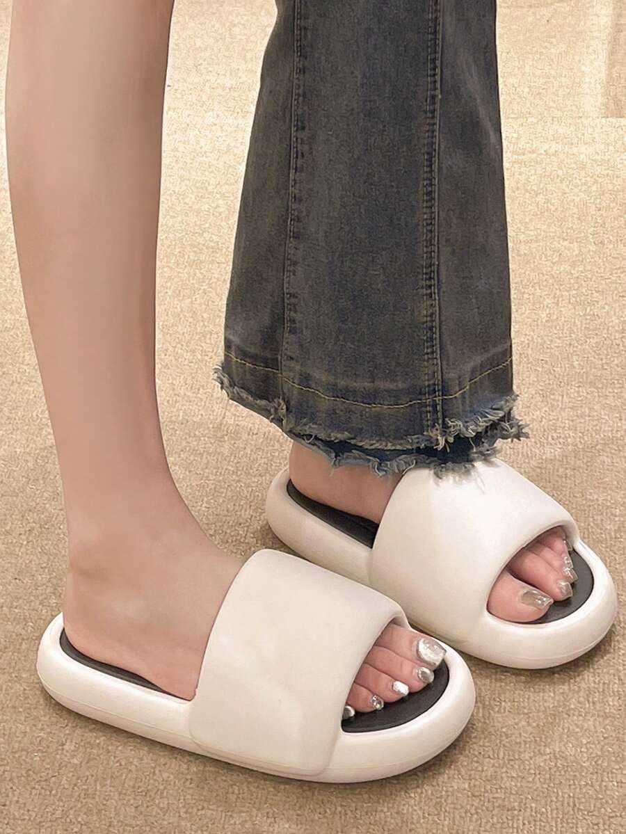 Của phụ nữ Siêu Nhẹ Độ co giãn Cao EVA Dép đi trong nhà , Mùa hè Thiết kế đơn giản Siêu dày Đế Trong nhà Mềm mại Chống mùi hôi Chống trượt Nhà  Ký túc xá Phòng tắm Tất cả các mùa Đế dày Dép xăng đan Nữ Siêu Dễ thương Cá nhân hóa Sinh viên Ngoài trời Có thể đeo được Giải trí Linh hoạt Quý cô Cặp đôi Dép đi trong nhà , Nam - E08(Trắng) - Xem 1