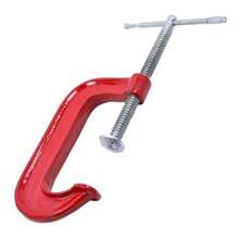 Kit 3 Grampos Sargento Tipo C 6 Polegadas Marcenaria 200mm Aço Metal Profissional - Vermelho - Visão 5