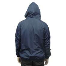 Jaqueta Corta Vento Poliester Tecido Leve Preto e Branco Casual - Azul - Visão 6