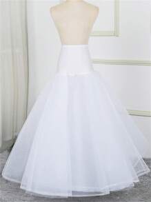 Women's Floor-Length Underskirt For Wedding Dress/Ball Gown, Made With Ruffles And 2 Layers Of Tulle, With Steel Ring And Waist Flower Embellishment Fall Clothes For Women - White - View 1