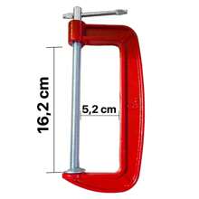Kit 4 Grampos Sargento Tipo C 2" 3" 4" 6" Marcenaria Aço Metal Profissional - Vermelho - Visão 8