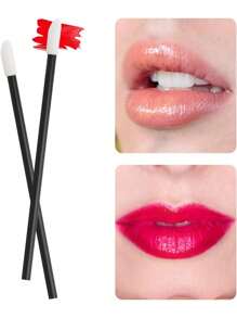 500 pezzi/50 pezzi Applicatore monouso nero per rossetto, kit di strumenti per l'applicazione di rossetto e lucidalabbra - nero - Visualizzare 7