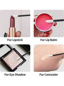 500 pezzi/50 pezzi Applicatore monouso nero per rossetto, kit di strumenti per l'applicazione di rossetto e lucidalabbra - nero - Visualizzare 8