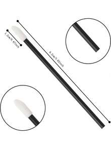 500 pezzi/50 pezzi Applicatore monouso nero per rossetto, kit di strumenti per l'applicazione di rossetto e lucidalabbra - nero - Visualizzare 3