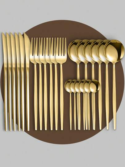 Juego de cubiertos de acero inoxidable de 2 piezas/4 piezas/12 piezas/16 piezas/24 piezas, adecuado para el hogar, la cocina, el restaurante, el hotel