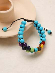 1 Miếng Nhiều màu Có thể điều chỉnh Bện Yoga Năng lượng Đá núi lửa Kết cườm Tình bạn Vòng tay , Thích hợp Đối với bờ biển Kỳ nghỉ Thiền Và Năng lượng Chữa bệnh Của phụ nữ Mặc hàng ngày - vòng tay pha lê - Xem 10