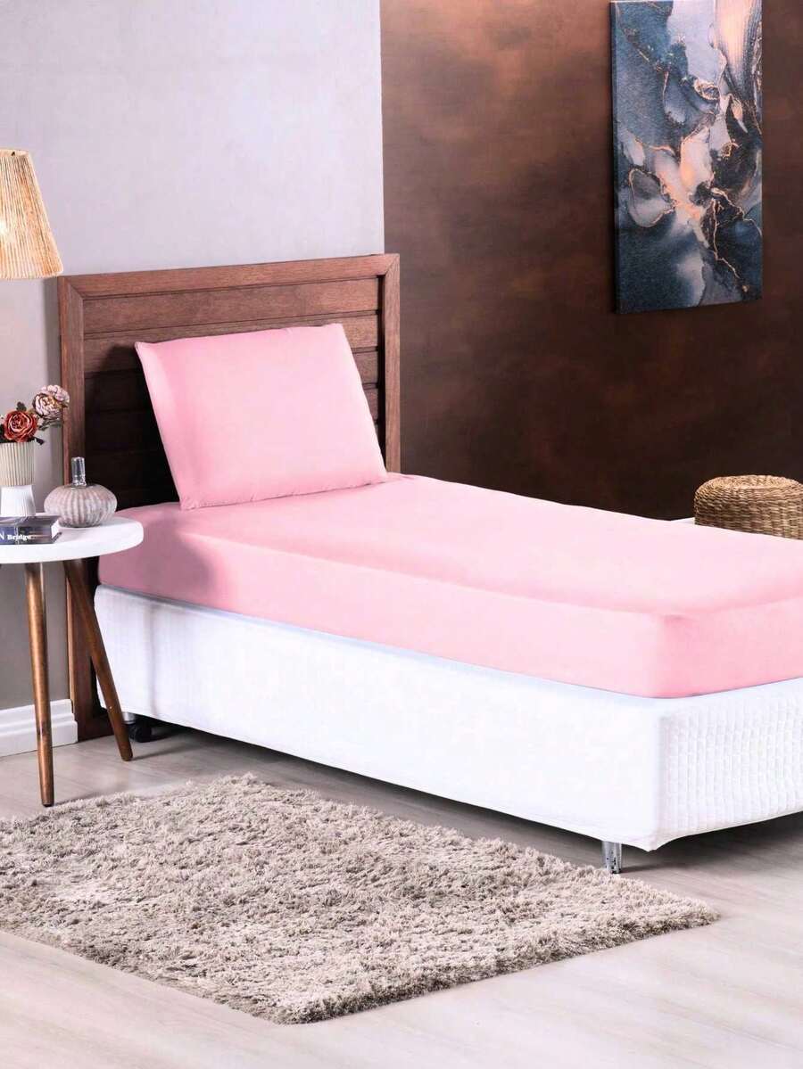 Sheet Sets With Pillowcases - Màu Hồng baby - Xem 1