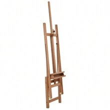 Vinsetto Cavalletto Pittura Grande in Legno di Faggio, Cavalletto da Disegno Regolabile con Vano Contenitore, 53x50.5x171-230cm - Beige - Visualizzare 9