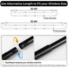 1pc Blackout Wrap Around Double Long Curtain Rods For Windows, 6/8 Inch Room Darkening Curtain Rod, Black\Silver\Gold - 黑色 - 查看 8