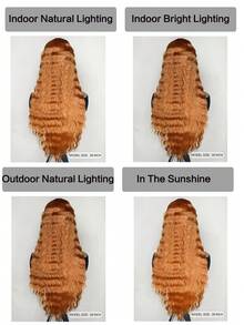 Peruca Encaracolada Sintética De 71 Cm De Comprimento Com Ondas Profundas, Peruca Sintética De Ondas Naturais Com Scalp Falso Na Cor Laranja Para Mulheres - Laranja - Ver 8