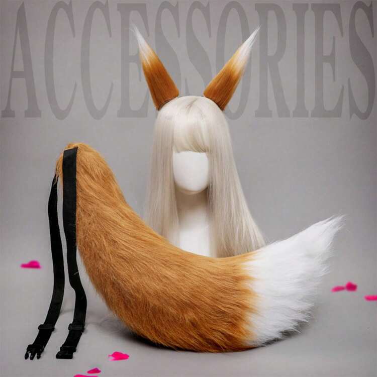 marymoon オオカミ＋SHEINの耳セット Amazon.co.jp: きつね 耳 尻尾 セット コスプレ グッズ キツネ耳