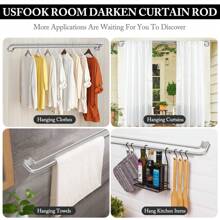 1pc Blackout Wrap Around Double Long Curtain Rods For Windows, 6/8 Inch Room Darkening Curtain Rod, Black\Silver\Gold - 古董銀 - 查看 7