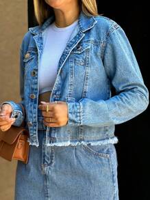 Women Denim Jackets & Coats - Rửa trung bình - Xem 3