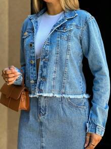 Women Denim Jackets & Coats - Rửa trung bình - Xem 1