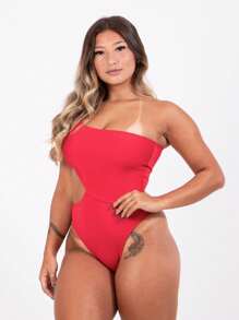 Women Swim Dresses - 紅色 - 查看 1