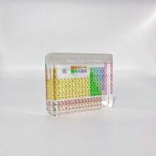 1入組k9水晶元素週期表教育工具,含真實元素3.94in/10cm化學元素週期表桌上裝飾品,包括真實元素樣本,工藝裝飾教學工具禮物,適用於教師,化學愛好者 - 彩色 - 查看 1