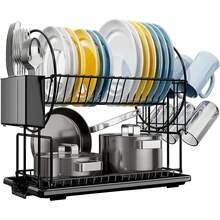 Escurreplatos Acero Inoxidable Cocina, Función de Drenaje Automático Escurridor de Platos para Fregadero, Escurre Platos Armarios, Escurreplatos Negro - Multicolor - Ver 1