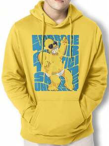 Men Hoodies - 黃色 - 查看 1