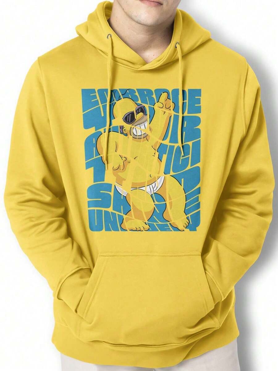 Men Hoodies - 黃色 - 查看 1